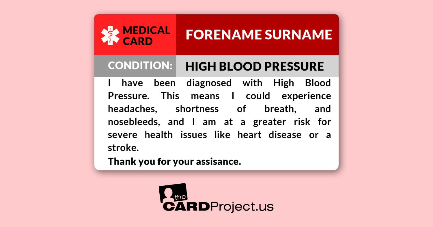 High Blood Pressure Card (FRONT)